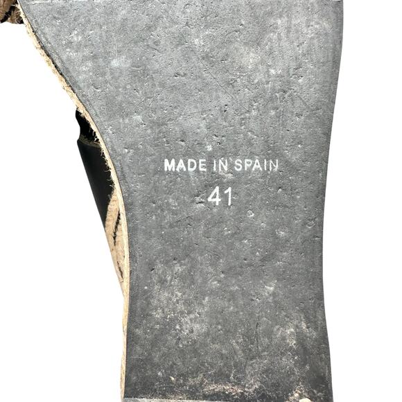 Casteller Espana | Women | Leather Cross Strap Espadrille Heeled Slides | 10.5 - Picture 9 of 13